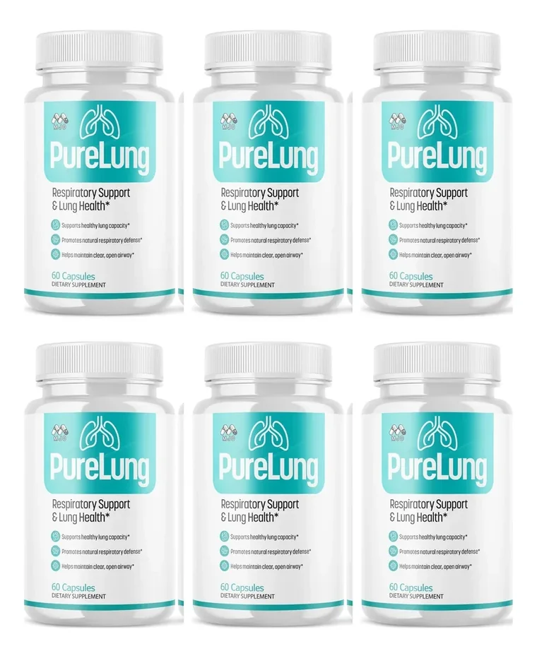 6 PureLung bottles (brand render)